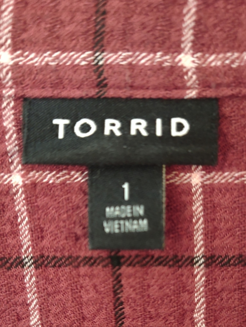 TORRID SIZE 1 / 1X Brown Plaid Gauze Long Bell Sleeve Mini Shirt Dress, Buttons - Picture 6 of 8